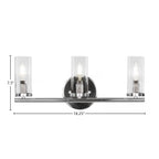 Trinity Three Light Bath Bar in Chrome with 2.5" Clear Bubble Shade