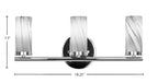 Trinity Three Light Bath Bar in Chrome with 2.5" Onyx Swirl Shade