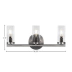 Trinity Three Light Bath Bar in Graphite with 2.5" Clear Bubble Shade