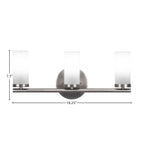 Trinity Three Light Bath Bar in Graphite with 2.5" White Marble Shade