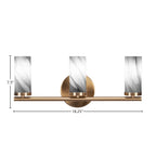 Trinity Three Light Bath Bar in New Age Brass with 2.5" Onyx Swirl Shade