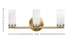 Trinity Three Light Bath Bar in New Age Brass with 2.5" White Marble Shade