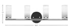 Trinity Four Light Bath Bar in Chrome with 2.5" White Marble Shade