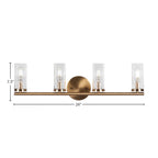 Trinity Four Light Bath Bar in New Age Brass with 2.5" Clear Bubble Shade