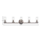 Trinity Five Light Bath Bar in Graphite with 2.5" Clear Bubble Shade
