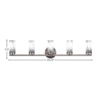 Trinity Five Light Bath Bar in Graphite with 2.5" Onyx Swirl Shade