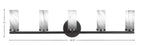 Trinity Five Light Bath Bar in Matte Black with 2.5" Onyx Swirl Shade