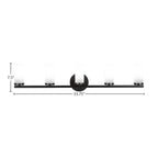 Trinity Five Light Bath Bar in Matte Black with 2.5" White Marble Shade