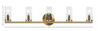 Trinity Five Light Bath Bar in New Age Brass with 2.5" Clear Bubble Shade