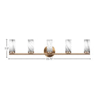 Trinity Five Light Bath Bar in New Age Brass with 2.5" Onyx Swirl Shade