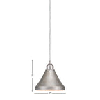 Vintage One Light Mini Pendant in Aged Silver with 7" Aged Silver Cone Metal Shade Shade