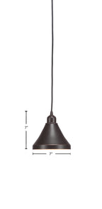 Vintage One Light Mini Pendant in Dark Granite with 7" Dark Granite Cone Metal Shade Shade