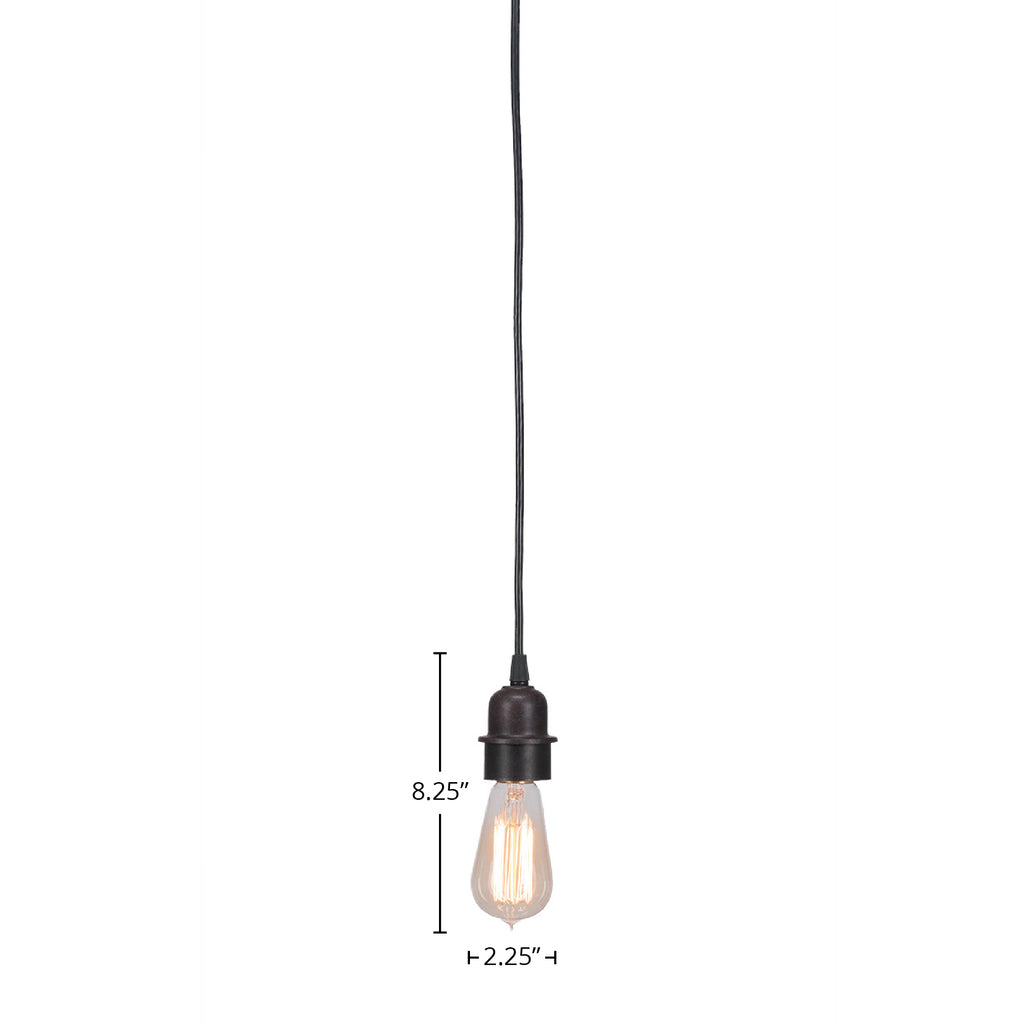 Vintage One Light Mini Pendant in Dark Granite with Dark Granite Metal Shade Shade