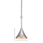 Vintage One Light Mini Pendant in Aged Silver with 7" Aged Silver Cone Metal Shade Shade