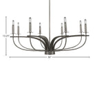 Monterey Eight Light Chandelier in Graphite & Painted Distressed Wood-look Metal