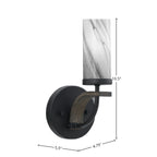Monterey One Light Wall Sconce in Matte Black & Painted Distressed Wood-look Metal with 2.5" Onyx Swirl Shade