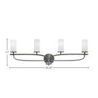 Monterey Four Light Bath Bar in Graphite & Painted Distressed Wood-look Metal with 2.5" White Marble Shade