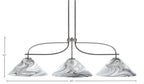 Monterey Three Light Island Pendant in Graphite & Painted Distressed Wood-look Metal with 16" Onyx Swirl Shade