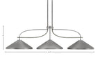 Monterey Three Light Bar in Graphite & Painted Distressed Wood-look Metal with 14" Graphite Cone Metal Shade Shade