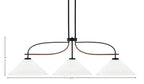 Monterey Three Light Bar in Matte Black & Painted Wood-look Metal with 16" White Muslin Shade