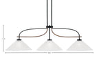 Monterey Three Light Bar in Matte Black & Painted Wood-look Metal with 16" Italian Bubble Shade