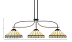 Monterey Three Light Bar in Matte Black & Painted Wood-look Metal with 15" Honey & Brown Mission Art Glass Shade