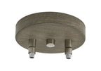 Monterey Three Light Island Pendant in Graphite & Painted Distressed Wood-look Metal with 12" Smoke Bubble Shade