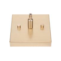 Nouvelle One Light Mini Pendant in New Age Brass with 4" Square White Muslin Shade