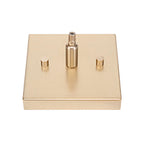 Nouvelle One Light Mini Pendant in New Age Brass with 4" Square White Muslin Shade