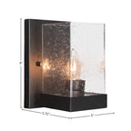 Nouvelle One Light Wall Sconce in Espresso with 4" Square Clear Bubble Shade