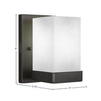 Nouvelle One Light Wall Sconce in Espresso with 4" Square White Muslin Shade