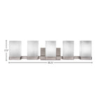 Nouvelle Five Light Bath Bar in Graphite with 4" Square White Muslin Shade