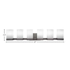 Nouvelle Six Light Bath Bar in Espresso with 4" Square White Muslin Shade