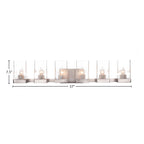 Nouvelle Six Light Bath Bar in Graphite with 4" Square Clear Bubble Shade