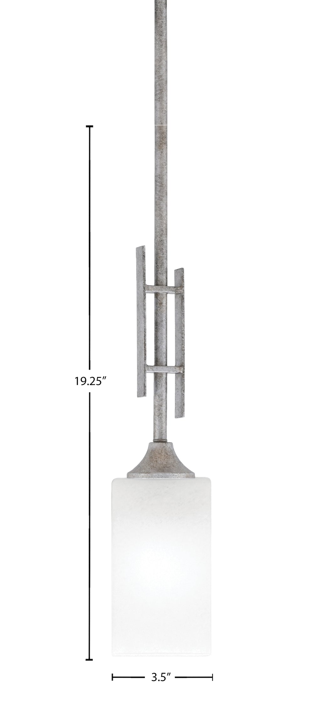 Uptowne One Light Mini Pendant in Aged Silver with 3" Marble Glass Shade
