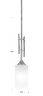 Uptowne One Light Mini Pendant in Aged Silver with 3" Marble Glass Shade