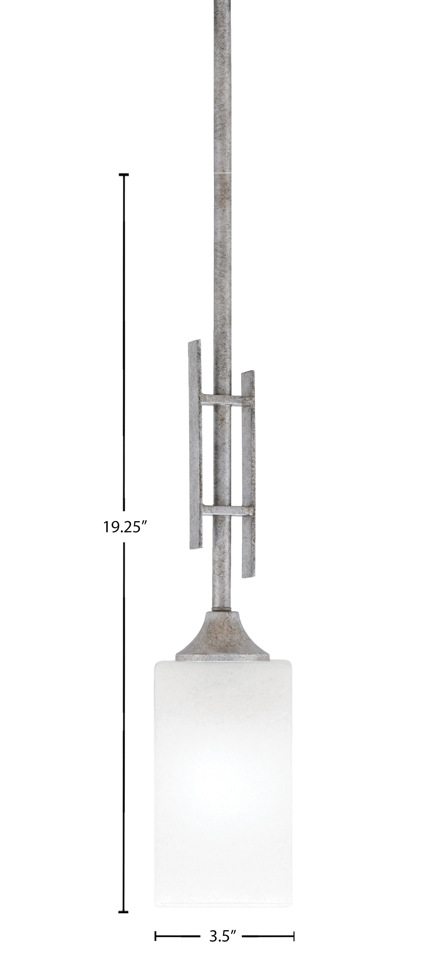 Uptowne One Light Mini Pendant in Aged Silver with 3" Marble Glass Shade