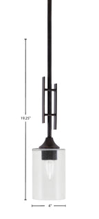 Uptowne One Light Mini Pendant in Dark Granite with 4" Clear Bubble Shade