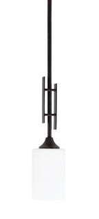 Uptowne One Light Mini Pendant in Dark Granite with 4" White Muslin Shade