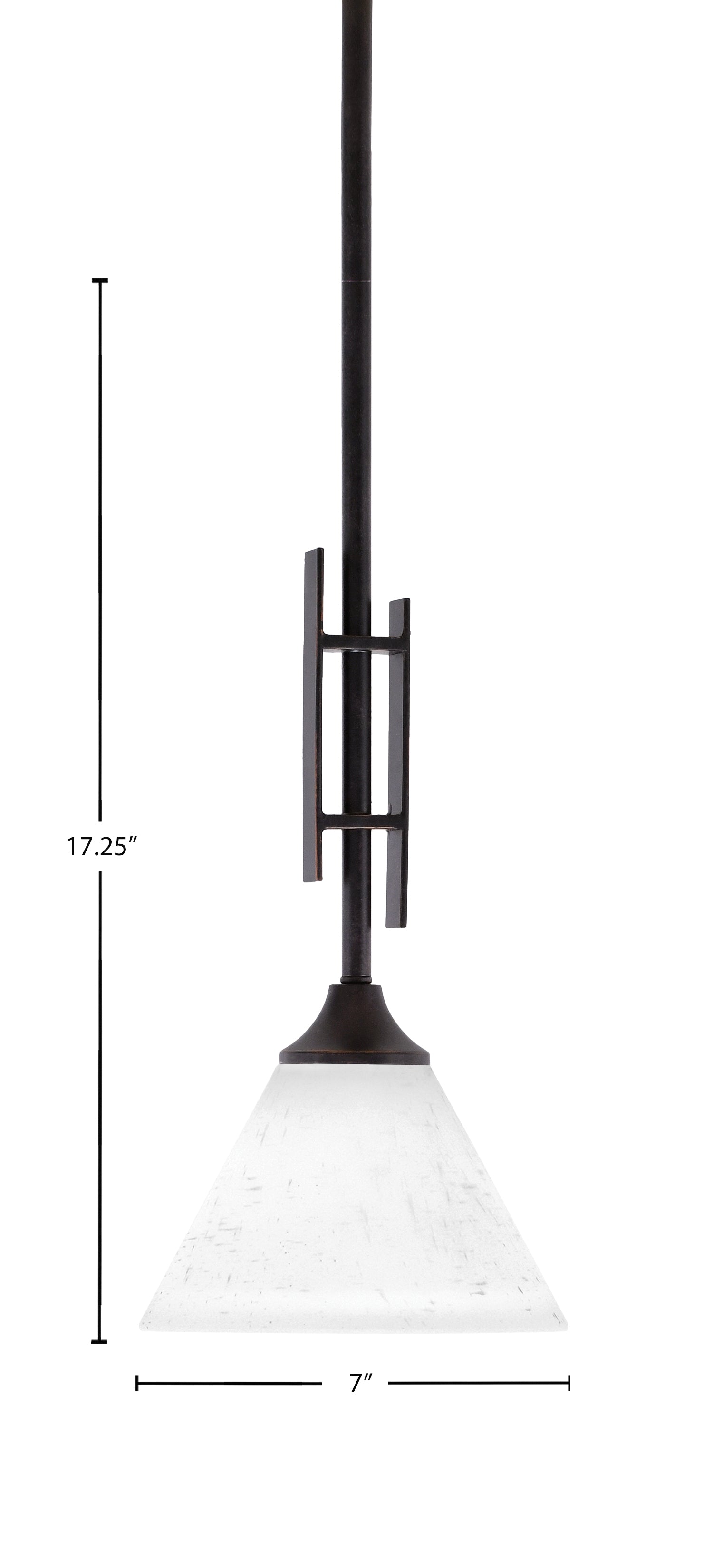 Uptowne One Light Mini Pendant in Dark Granite with 7" White Muslin Shade