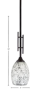 Uptowne One Light Mini Pendant in Dark Granite with 5" Black Fusion Shade