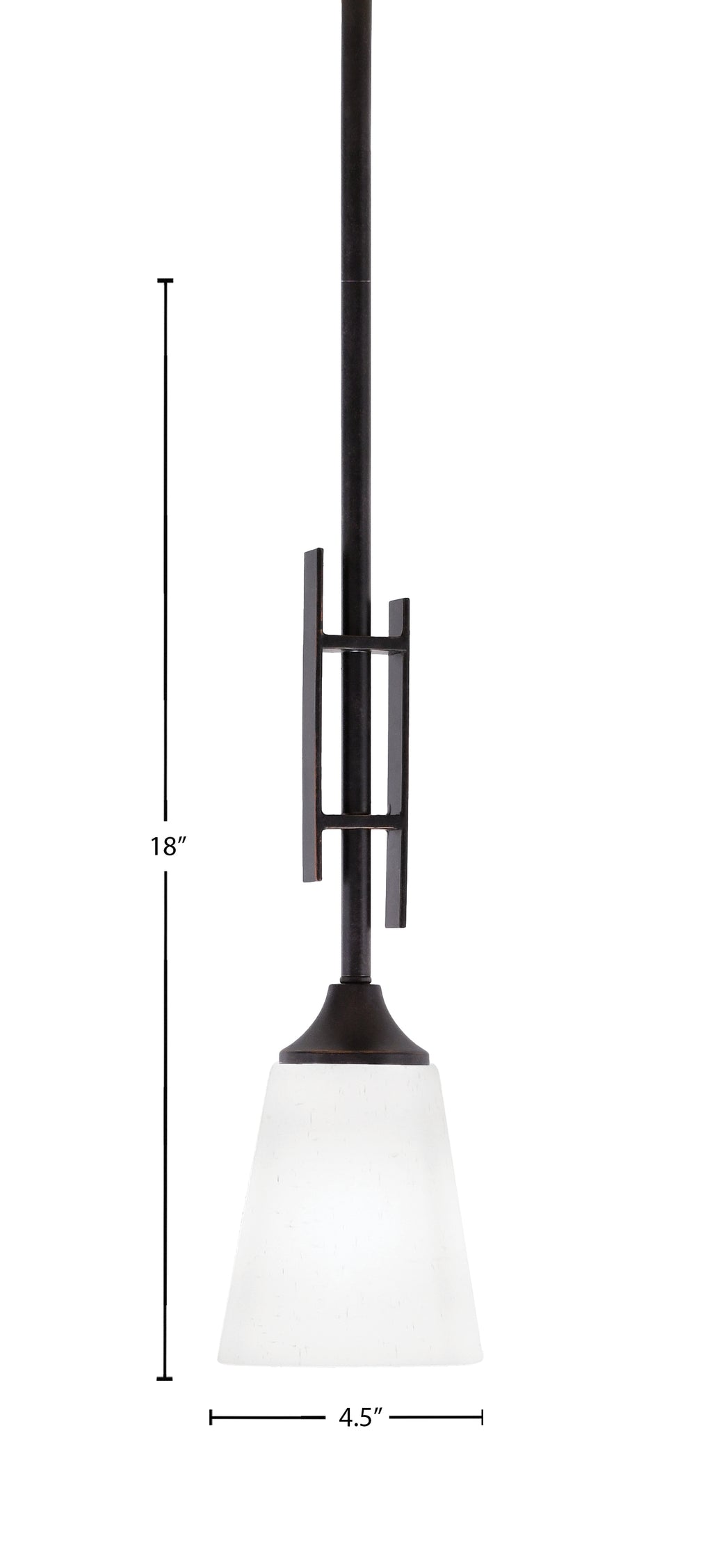 Uptowne One Light Mini Pendant in Dark Granite with 4.5" Square White Muslin Shade