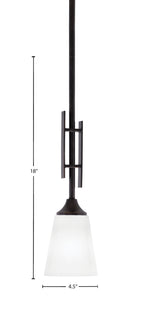 Uptowne One Light Mini Pendant in Dark Granite with 4.5" Square White Muslin Shade
