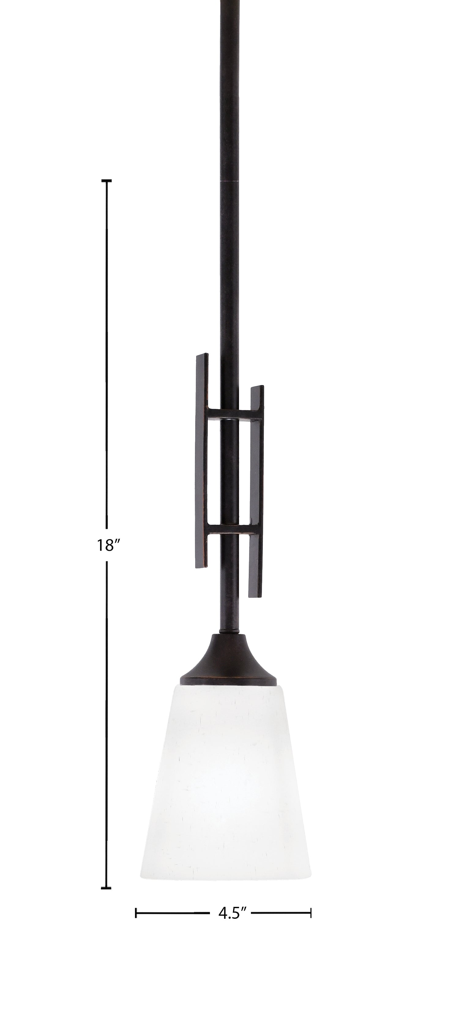 Uptowne One Light Mini Pendant in Dark Granite with 4.5" Square White Muslin Shade