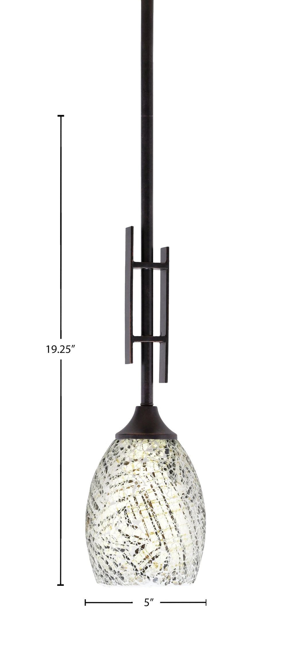 Uptowne One Light Mini Pendant in Dark Granite with 5" Natural Fusion Shade