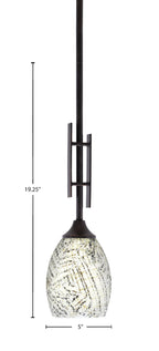 Uptowne One Light Mini Pendant in Dark Granite with 5" Natural Fusion Shade