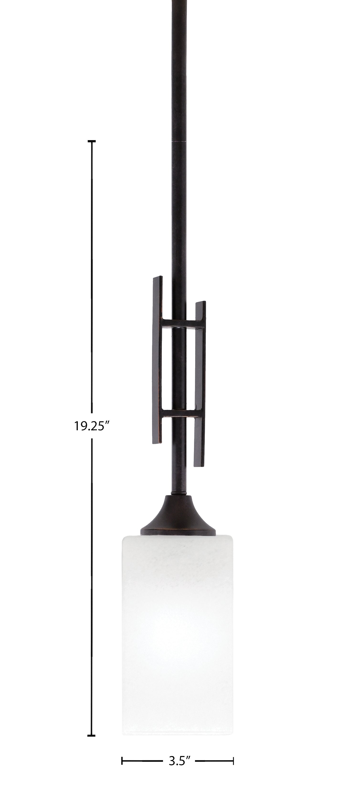 Uptowne One Light Mini Pendant in Dark Granite with 3.5" Square White Marble Shade