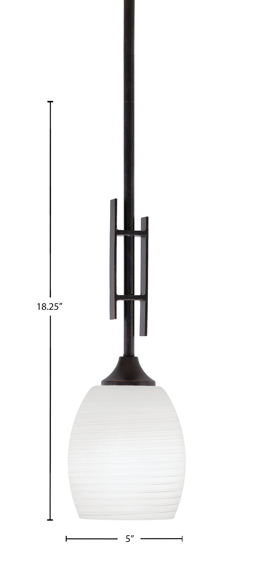 Uptowne One Light Mini Pendant in Dark Granite with 5" White Linen Shade