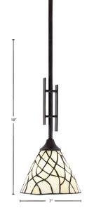 Uptowne One Light Mini Pendant in Dark Granite with 7" Sandhill Art Glass Shade