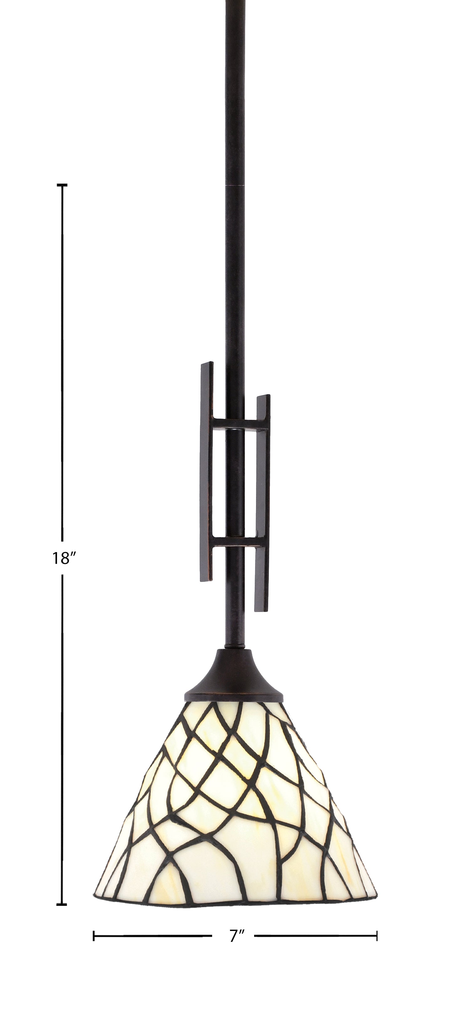 Uptowne One Light Mini Pendant in Dark Granite with 7" Sandhill Art Glass Shade